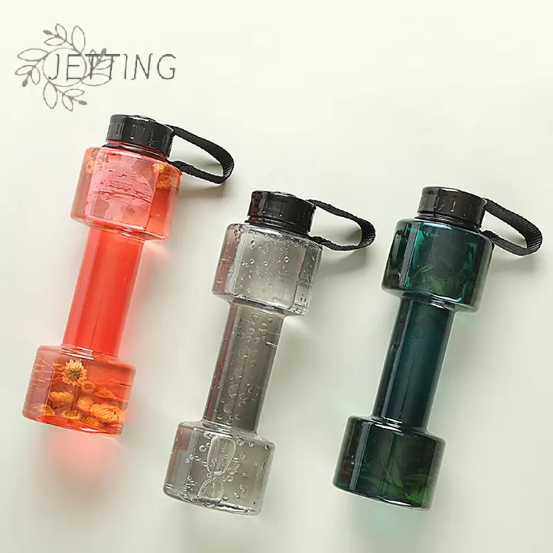 500ml Dumbbell Shaped Sport Water Bottle Kettle PET Outdoor Unbreakable Fitness Cycling Gym Travel Leak-proof Water Cup