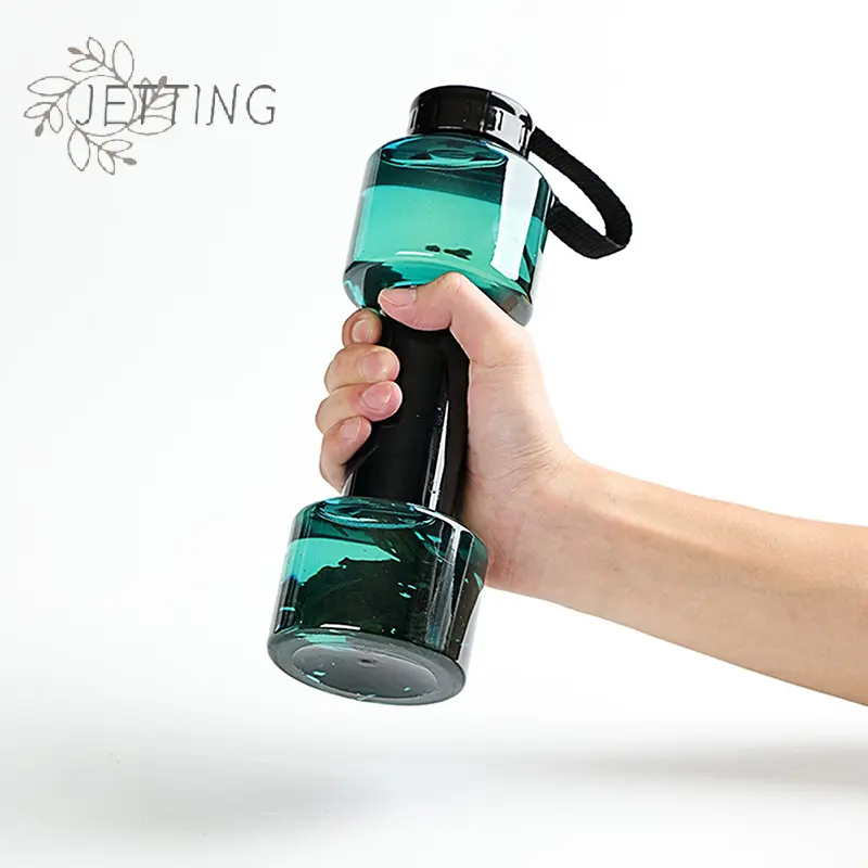 500ml Dumbbell Shaped Sport Water Bottle Kettle PET Outdoor Unbreakable Fitness Cycling Gym Travel Leak-proof Water Cup
