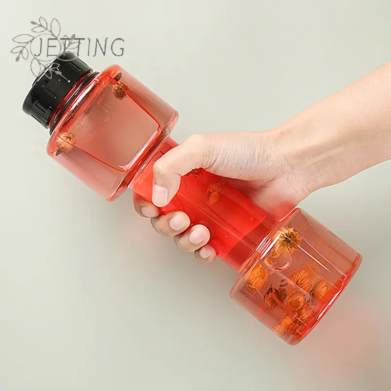 500ml Dumbbell Shaped Sport Water Bottle Kettle PET Outdoor Unbreakable Fitness Cycling Gym Travel Leak-proof Water Cup