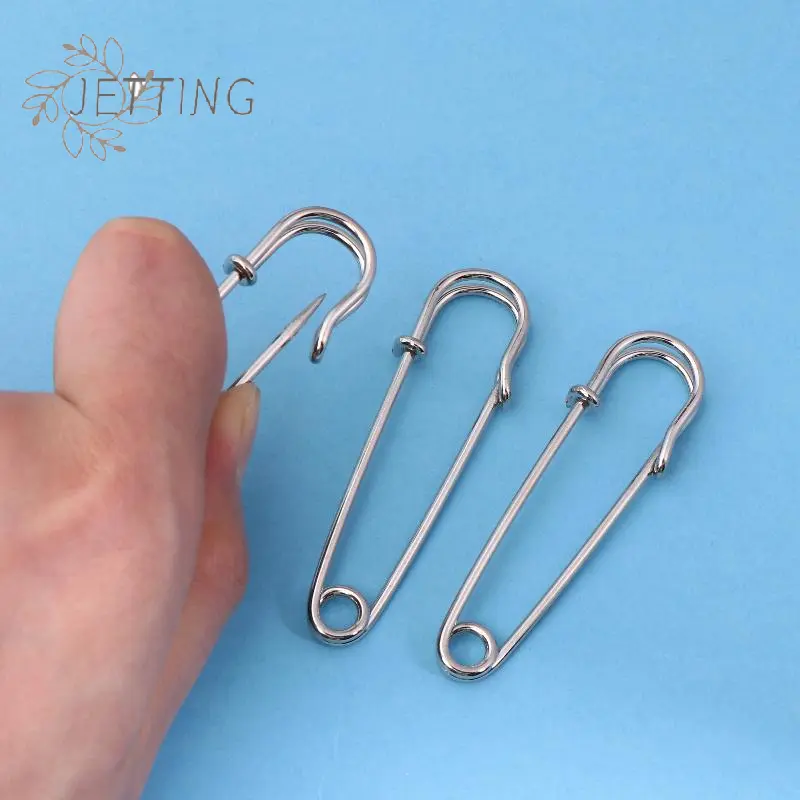 100Pcs Extra-Large Steel Safety Pins Heavy Duty Big Safety Pin Stainless Steel Spring Lock Pins For Clothes Crafts