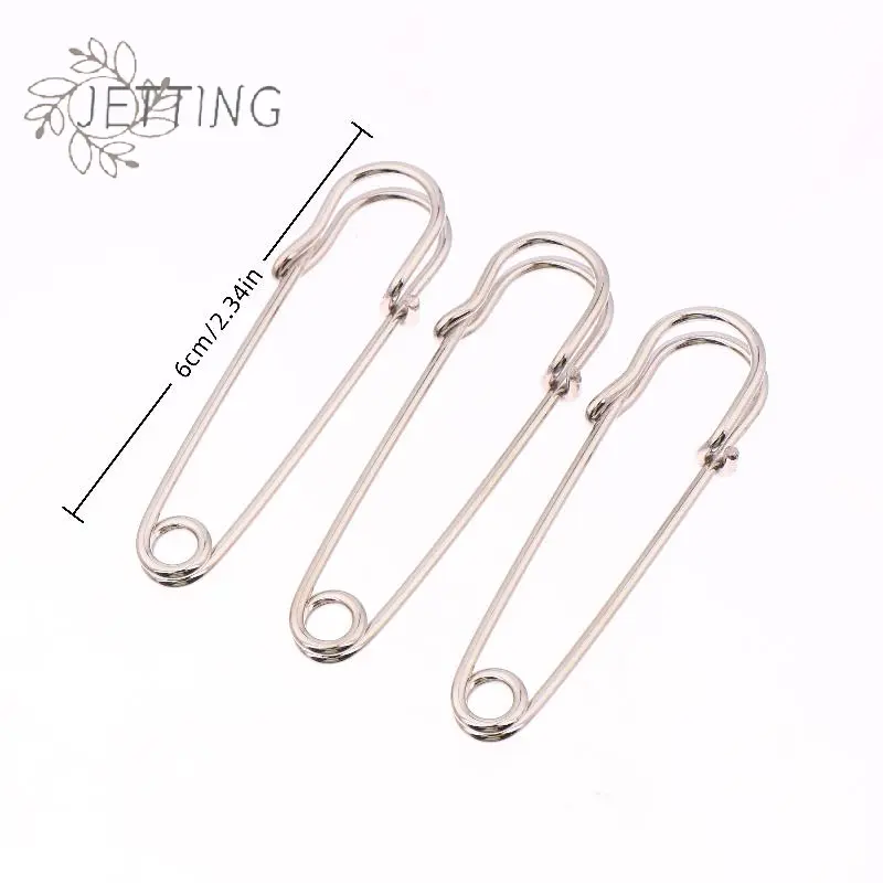 100Pcs Extra-Large Steel Safety Pins Heavy Duty Big Safety Pin Stainless Steel Spring Lock Pins For Clothes Crafts