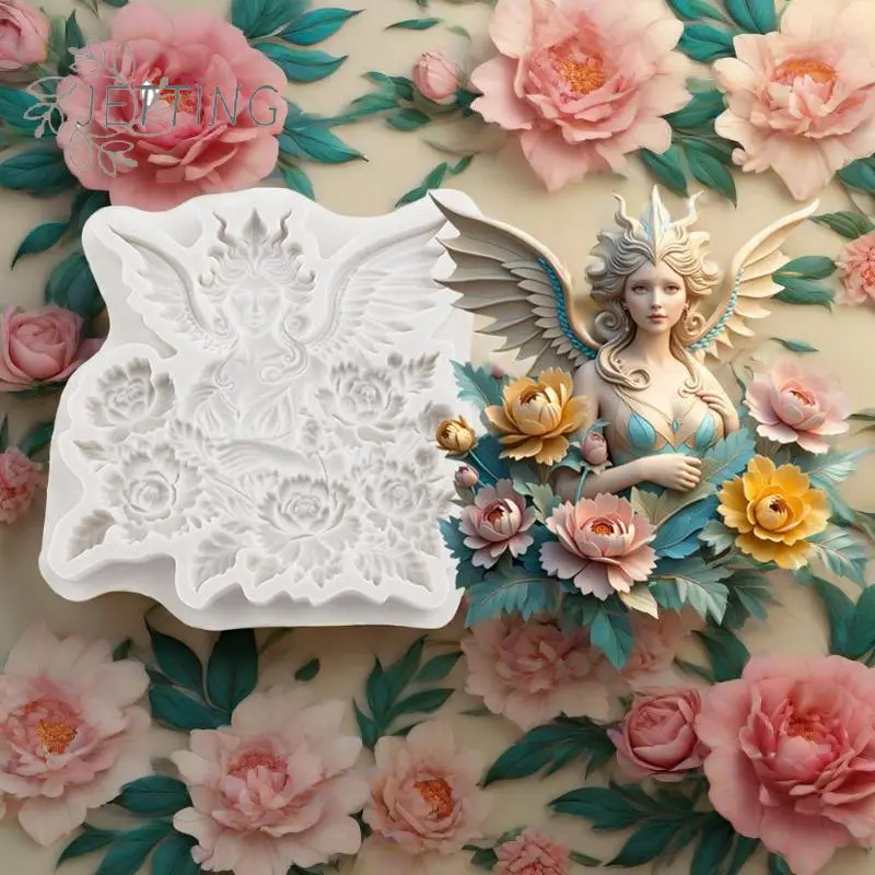 Flower Fairy Silicone Molds Butterfly Fairy Fondant Cake Decorating Tools Cupcake Topper Chocolate Craft Gum Paste Polymer Clay