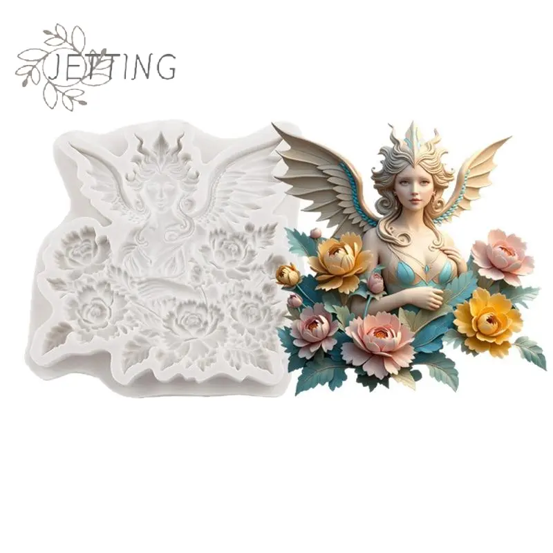 Flower Fairy Silicone Molds Butterfly Fairy Fondant Cake Decorating Tools Cupcake Topper Chocolate Craft Gum Paste Polymer Clay