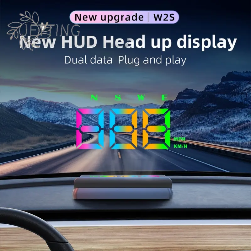 GPS HUD Speedometer KMH MPH Meter HUD Big Font Digital White Green Light Display Car Head Up Display USB Plug