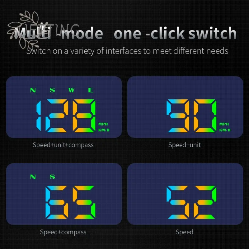 GPS HUD Speedometer KMH MPH Meter HUD Big Font Digital White Green Light Display Car Head Up Display USB Plug