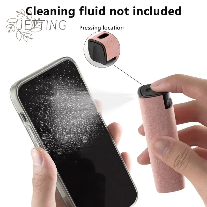 Portable 2 In 1 Phone Screen Cleaner Spray Dispensing Bottle Screen Cleaner Tool Soft Phone PC Clean Polishing Cloth Glass Clean