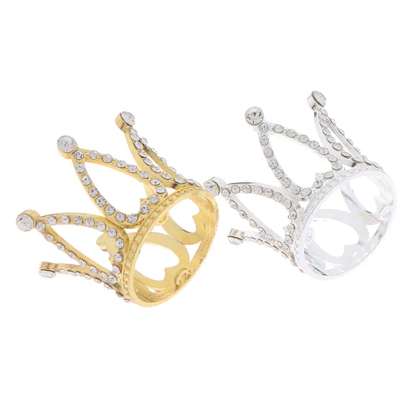 1pcs Mini Crown Princess Topper Rhinestone Crystal Pearl Children Hair Ornaments Party Decor Birthday Party Gift