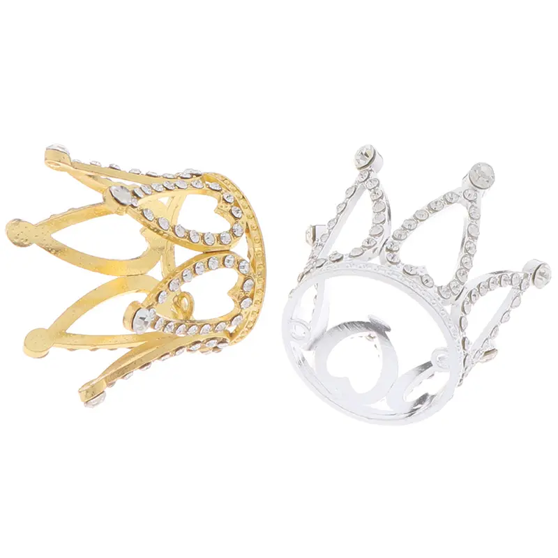 1pcs Mini Crown Princess Topper Rhinestone Crystal Pearl Children Hair Ornaments Party Decor Birthday Party Gift