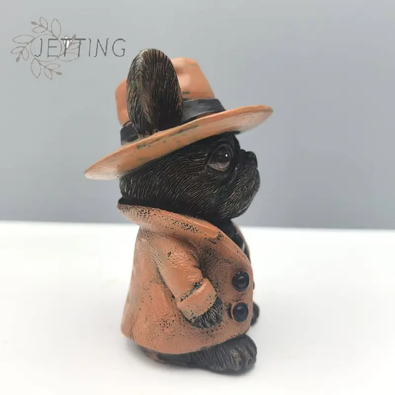 Handmade French Bulldog Statue Garden Decor Resin Crafts Dog Lover Gift Sculpture Patio Lawn Courtyard Home Decoration