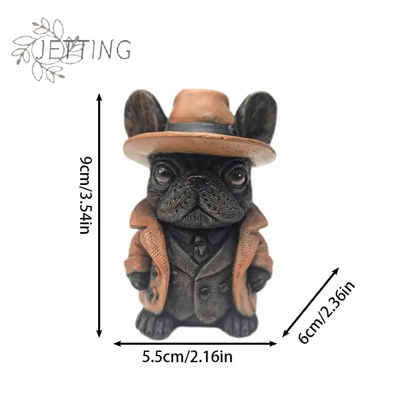 Handmade French Bulldog Statue Garden Decor Resin Crafts Dog Lover Gift Sculpture Patio Lawn Courtyard Home Decoration