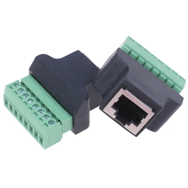 1pc Ethernet RJ45 Female To Screw Terminal 8 Pin CCTV Digital DVR Adapter Connector