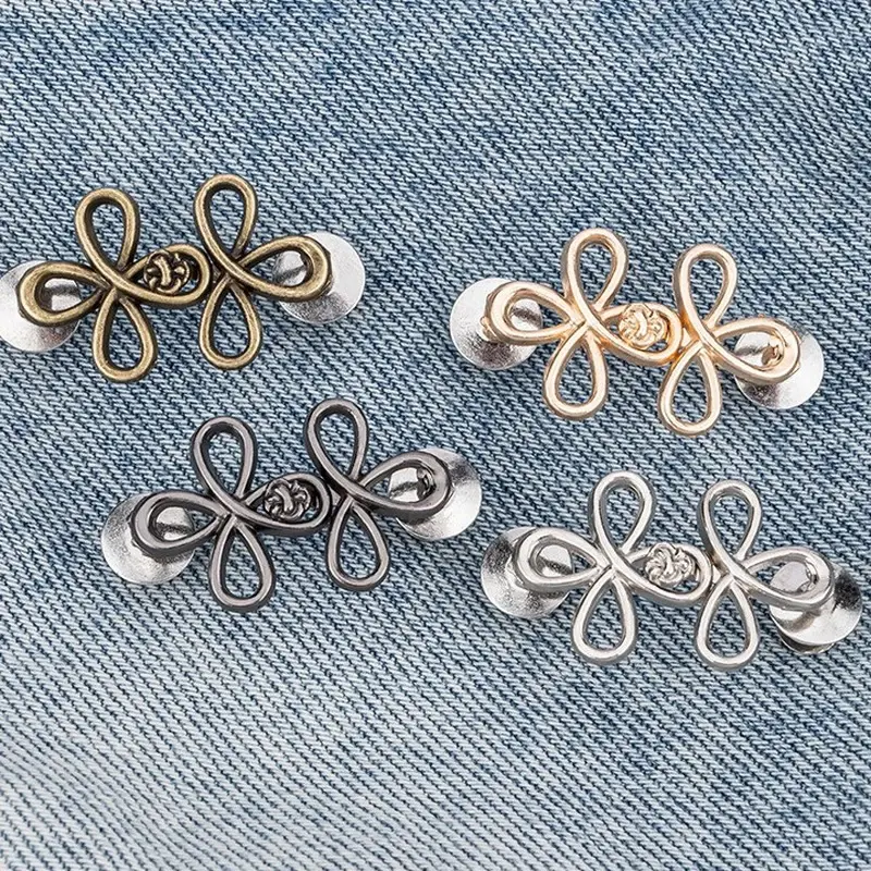 1PC Bowknot Button Adjuster For Pants And Skirts Waist Tightener Adjustable Waist Buckle For Jeans No Sewing Required