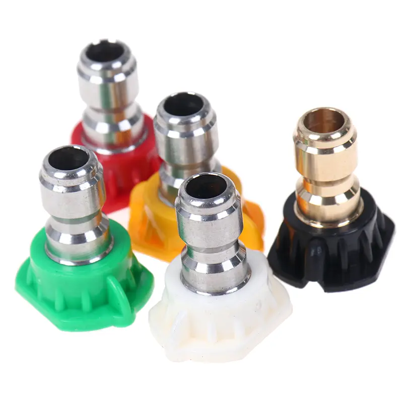 5pcs High Pressure Washer Spray Nozzle Quick Nozzle Tips 1/4 Quick Connect Tools