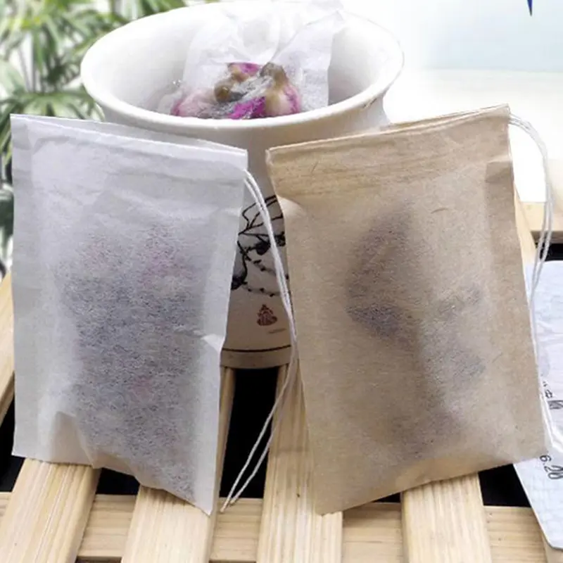 100Pcs/Lot food grade Empty Scented Tea Bag Filter Paper Bags Empty Drawstring Teabags For Herb Tea