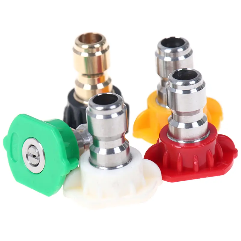 5pcs High Pressure Washer Spray Nozzle Quick Nozzle Tips 1/4 Quick Connect Tools
