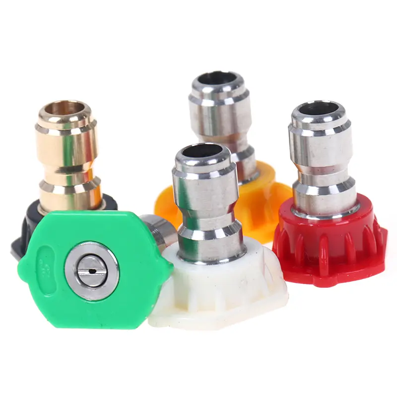 5pcs High Pressure Washer Spray Nozzle Quick Nozzle Tips 1/4 Quick Connect Tools