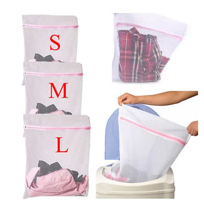 3Size Mesh Laundry Bag Laundry Wash Bags Coarse Net Laundry Basket Laundry Bags For Washing Machines Mesh Bra Bag