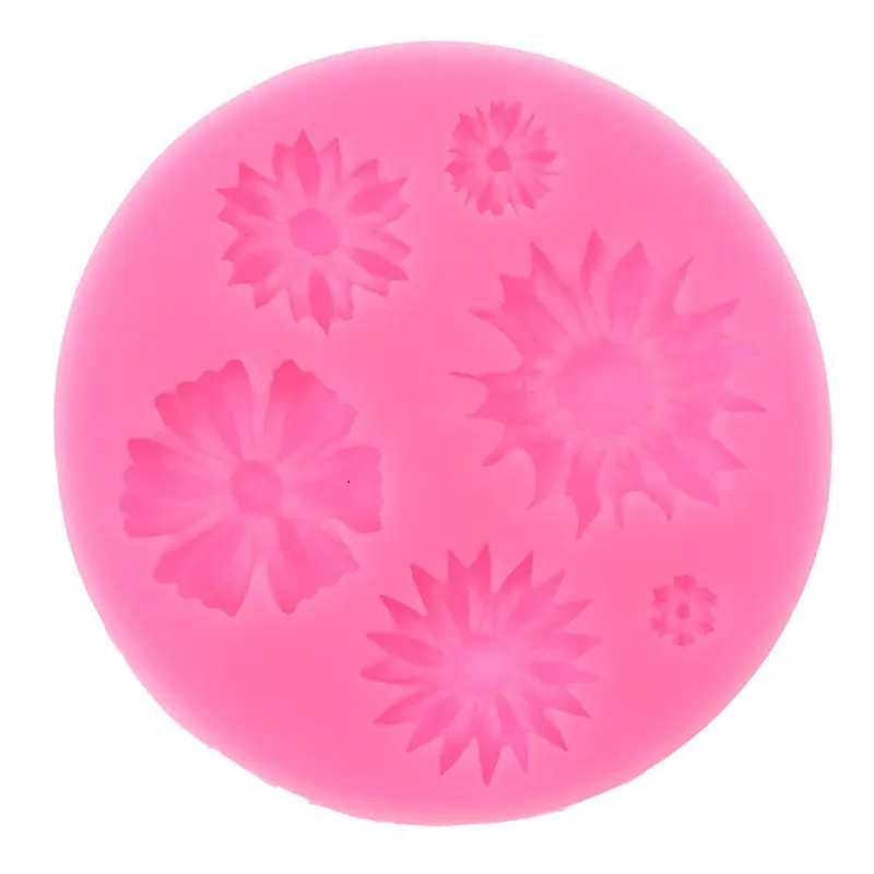 3D Sunflower Flower Petals Embossed Silicone Mold Relief Fondant Cake Decor Tool