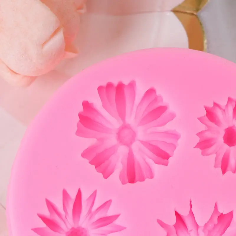 3D Sunflower Flower Petals Embossed Silicone Mold Relief Fondant Cake Decor Tool