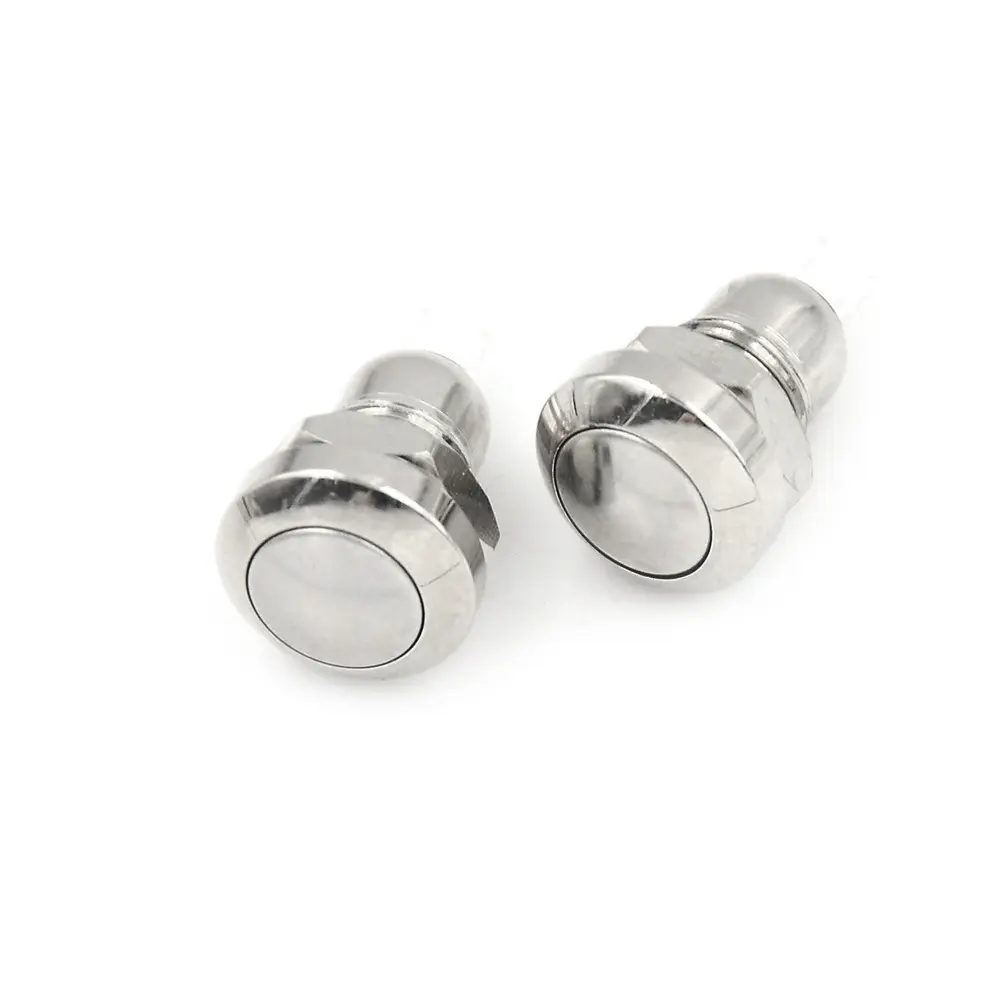 2pcs 8mm Mini Micro 2Pin Metal Waterproof Momentary Push Button Switch