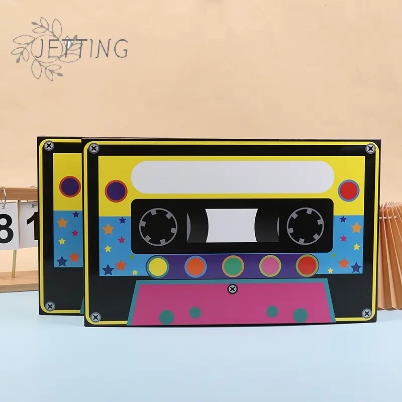 2Pcs 80s 90s Party Favor Boxes Large Cassette Player Party Treat Boxes Boom Cassette Tape Hip Hop Decor For Retro 1980s 1990s Th