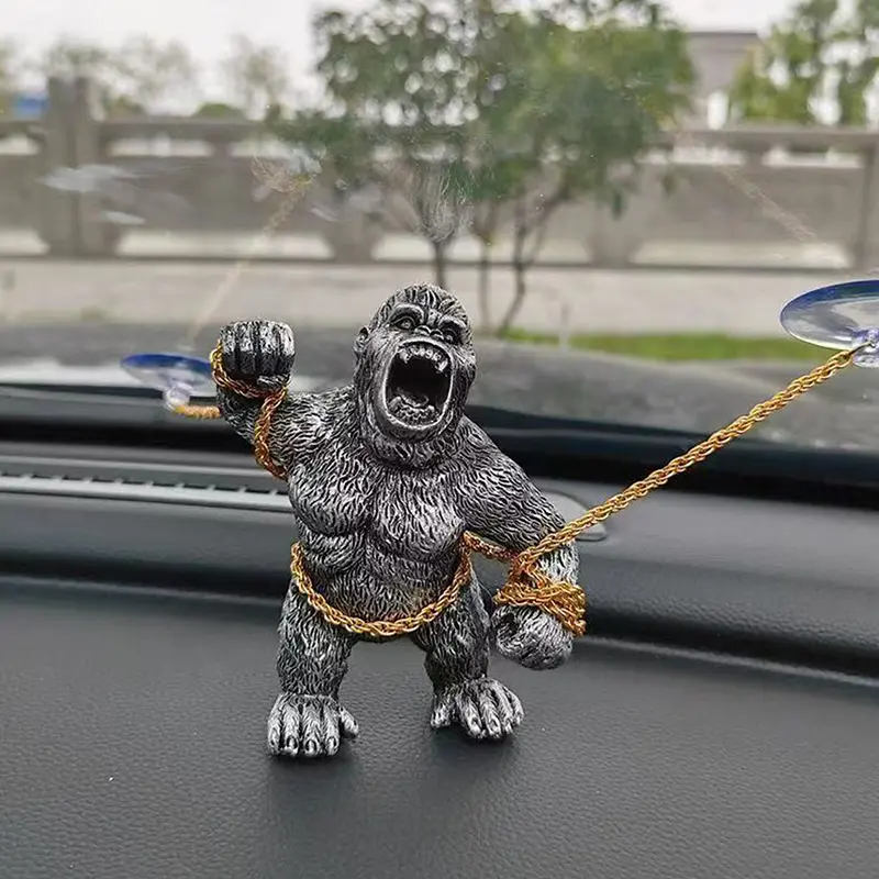 Car Dashboard Angry Gorilla Figurines Ornaments Funny Car Interior Accessories Room Desktop Decorations