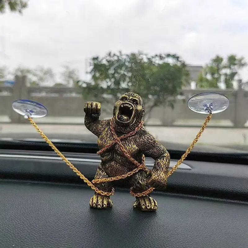 Car Dashboard Angry Gorilla Figurines Ornaments Funny Car Interior Accessories Room Desktop Decorations