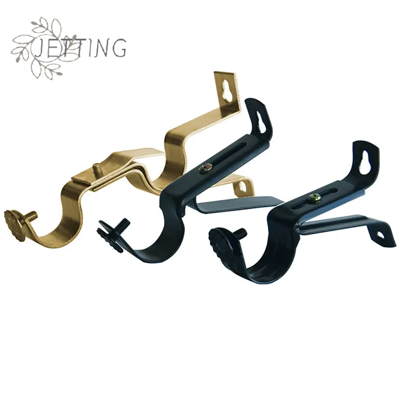 Iron Curtain Pole Bracket Single Pole Double Pole Base Roman Pole Top Mounted Bracket Non Perforated Curtain Accessories