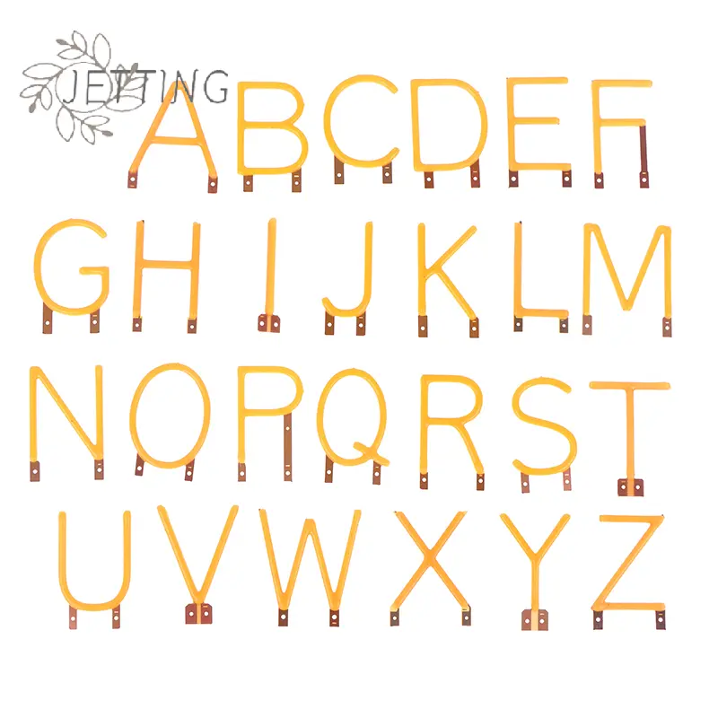 English Letter Filament COB LED Filament DC3V Candle Edison Yellow Diodes Party Decoration Light Accessories DIY