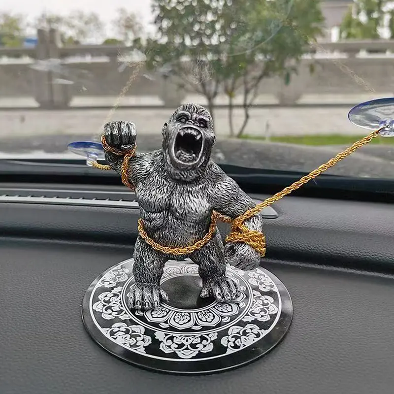 Car Dashboard Angry Gorilla Figurines Ornaments Funny Car Interior Accessories Room Desktop Decorations