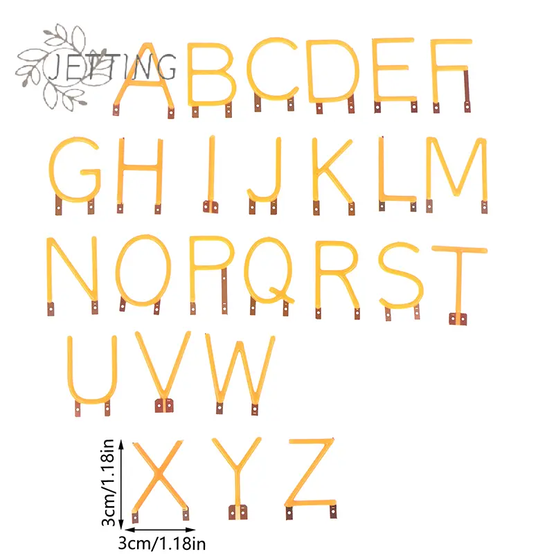 English Letter Filament COB LED Filament DC3V Candle Edison Yellow Diodes Party Decoration Light Accessories DIY