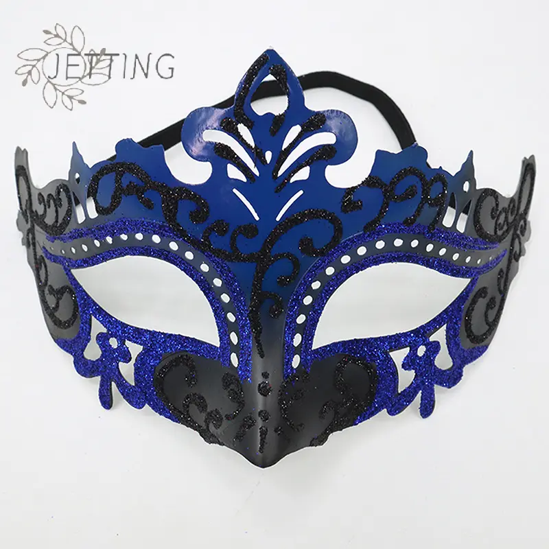 Painted Gold Powder Crown Mask Costume Ball Halloween Party Half Face Eye Mask Performance Props Men And Women Models Universal