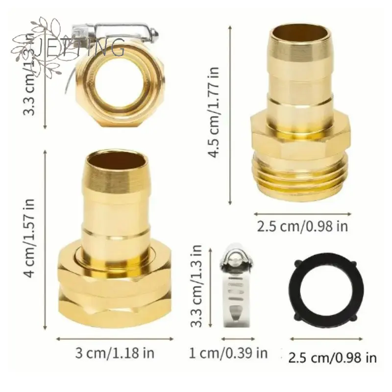 5/8-3/4Inch Garden Hose Repair Mender Aluminum Water Hose Connector Splicer Mender With Stainless Steel Tightening Clamp