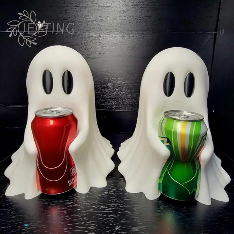 Cute Ghost Drink Holder Halloween Ghost Can Holder For Coke Soda Cans Desktop Ornament For Indoor Home Decor Swap Cans Anytime