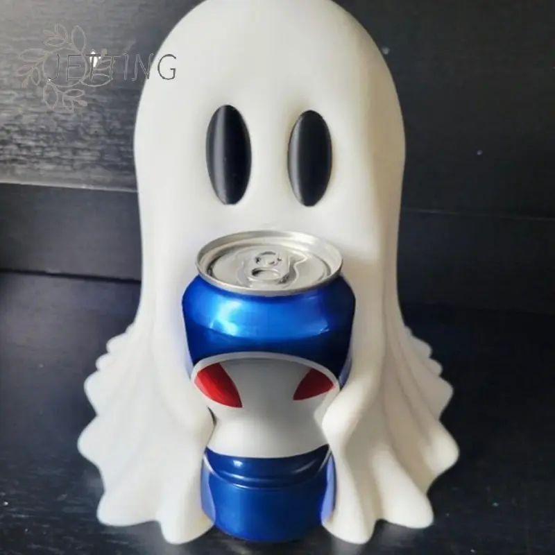 Cute Ghost Drink Holder Halloween Ghost Can Holder For Coke Soda Cans Desktop Ornament For Indoor Home Decor Swap Cans Anytime