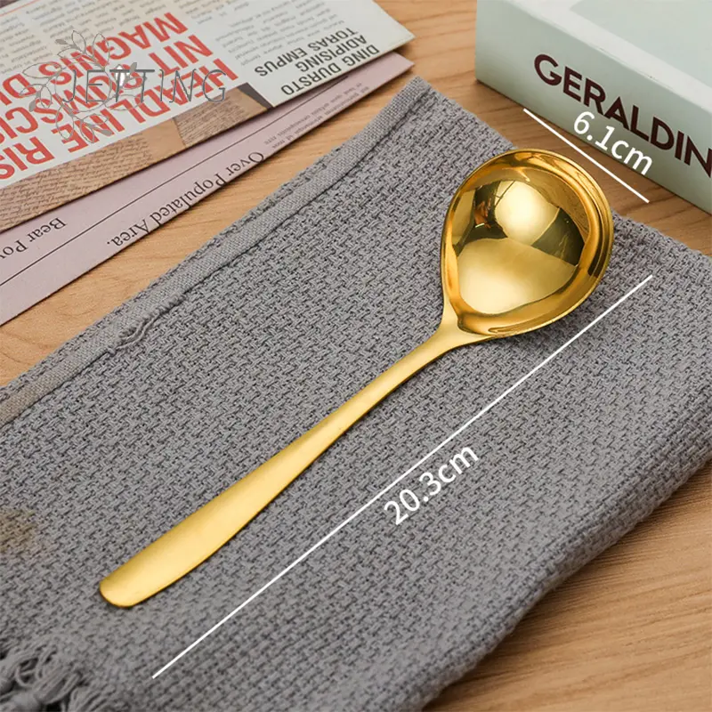Ladle Stainless Steel Household Tableware Household Spoon Feel Comfortable Long Handle Small Spoon