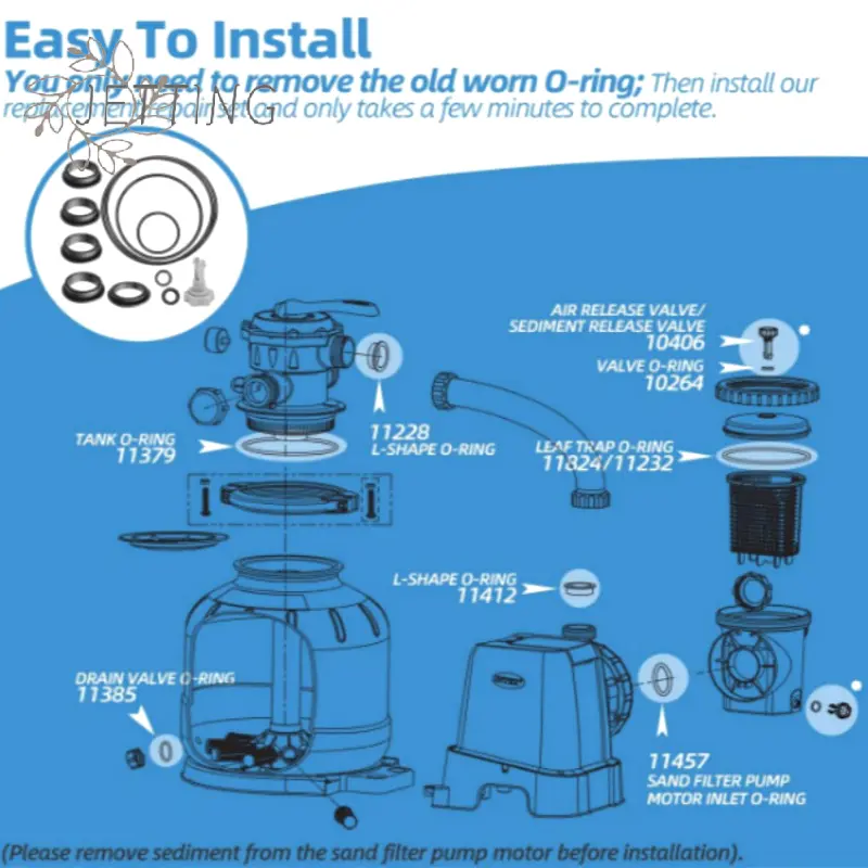 AppliaFit O-Ring Kit Compatible With Intex 25013 For Intex Sand Filter Pumps, Includes Air Release Valves - 1-Pack (12 Pieces)