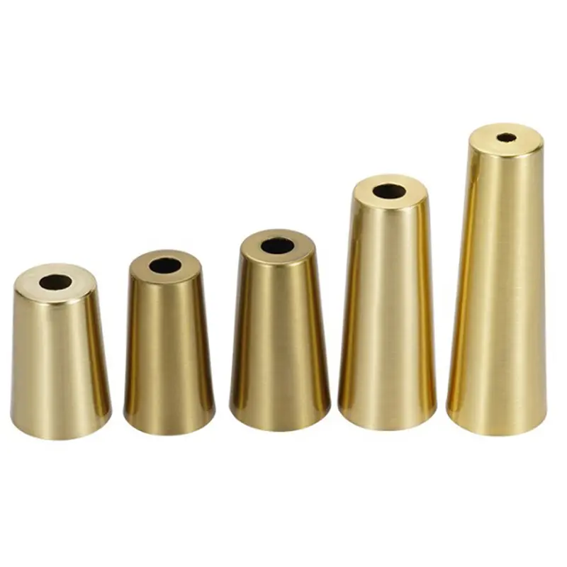 Furniture Iron Foot Cover Copper Tip Brushed Brass Table Chair Cylinder/Conical Cap Protector Bottom Safety Mat Bottom Safe Pad