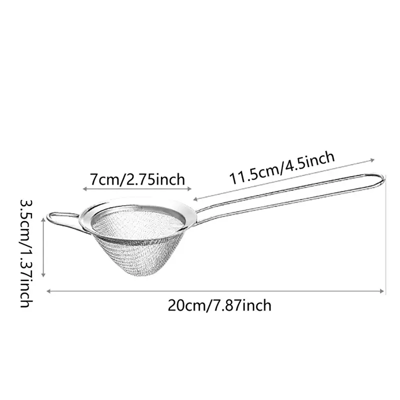 1pcs Cocktail Strainer Stainless Steel Tea Strainers Conical Food Strainers Fine Mesh Strainer Practical Bar Strainer Tool