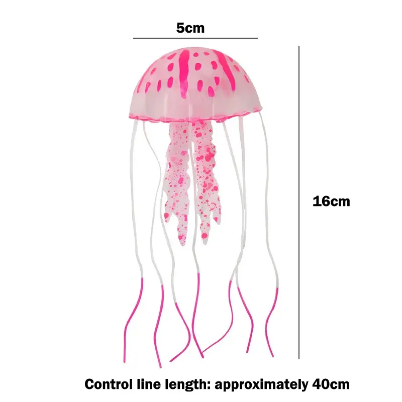 Artificial Glowing Effect Colorful Vivid Jellyfish Fish Tank Aquarium Decor Submarine Ornament Decoration Aquatic Pet