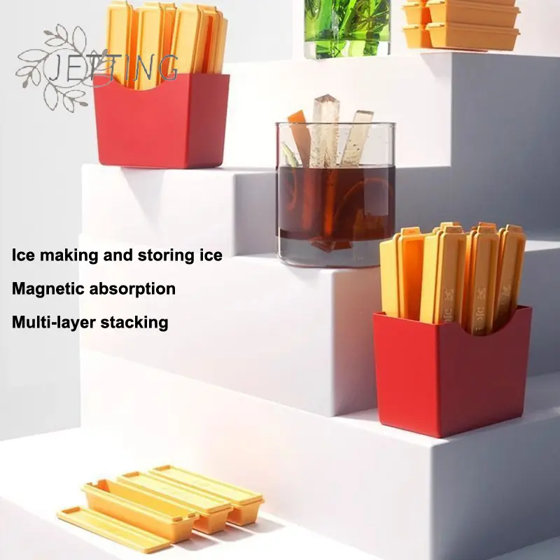 1Sets French Fries Ice Mold Long Bar Silicone Tray For Freezer Homemade Ice Sticks Cocktail Maker BPA Free Kitchen Tools