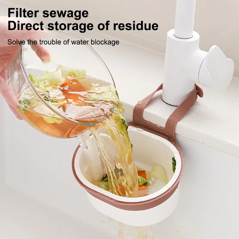 Two-in-one Sink Hanging Strainer Basket Openable Bottom Cover Detachable Kitchen Garbage Filter Multifunctional Quickly Drain