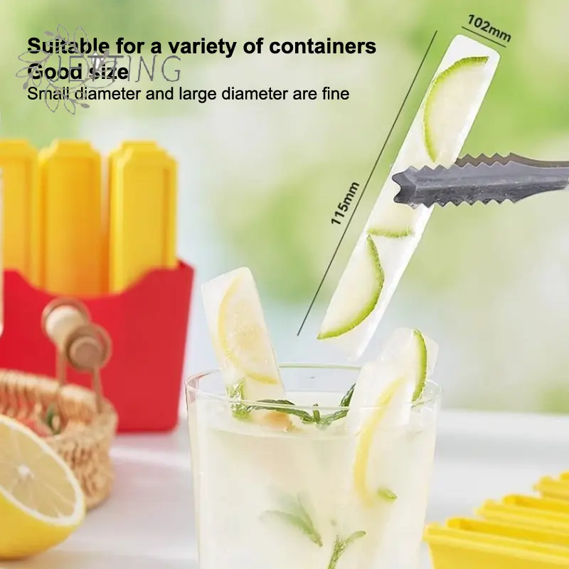 1Sets French Fries Ice Mold Long Bar Silicone Tray For Freezer Homemade Ice Sticks Cocktail Maker BPA Free Kitchen Tools