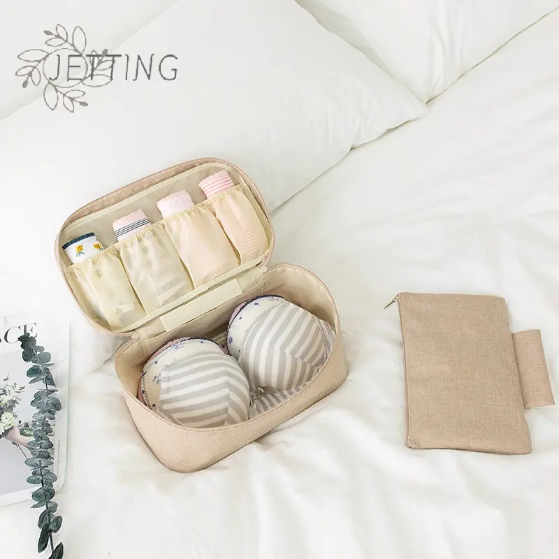 Travel Bra Underwaer Organizer, Compact Lingerie Box, Modern Cosmetics And Shower Products Fornight Toiletry Bag For Gym