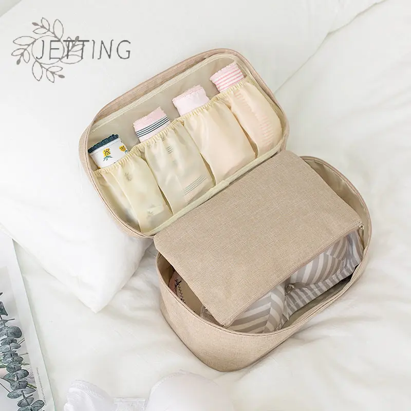 Travel Bra Underwaer Organizer, Compact Lingerie Box, Modern Cosmetics And Shower Products Fornight Toiletry Bag For Gym