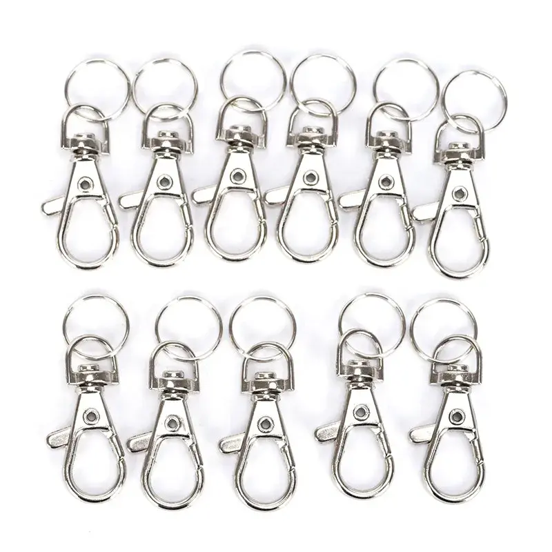 10 Pcs/lot DIY Craft Lobster Clasp Swivel Trigger Dog Buckle Dog Buckle Metal Carabiner Clip Keyring Key Hooks Retaining Rings