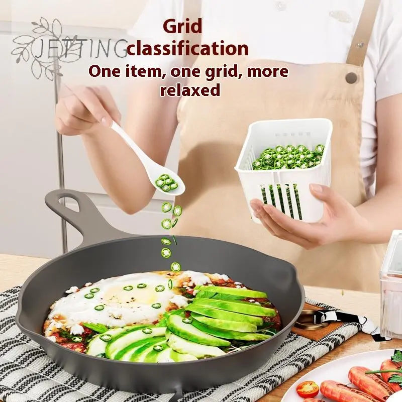 3Grids Refrigerator Storage Boxes Garlic Onion Pepper Organizer Fruit Vegetable Drain Crisper Box Kitchen Sealed Containers
