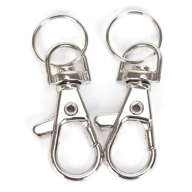 10 Pcs/lot DIY Craft Lobster Clasp Swivel Trigger Dog Buckle Dog Buckle Metal Carabiner Clip Keyring Key Hooks Retaining Rings