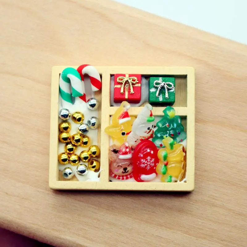 1 Set Mini Hanging Tree Model Dollhouse Colourful Candy Christmas Gift Box Miniatures Holiday Decoration Doll Accessories