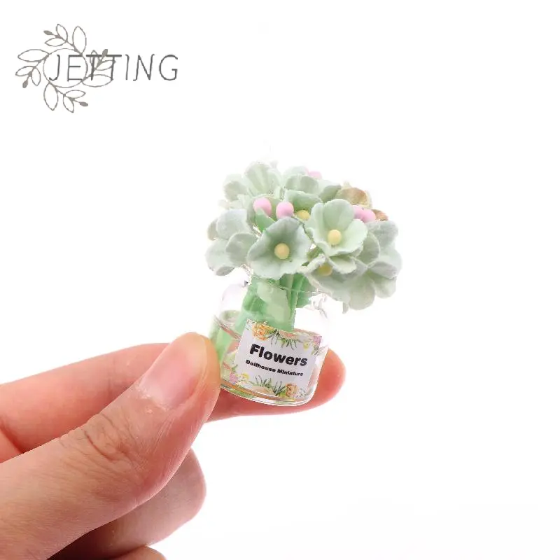 1/12 Dollhouse Flower Miniature Flower Vase Model Doll Home Potted Plants Decor Toy Micro Landscape Plant Ornament Toy